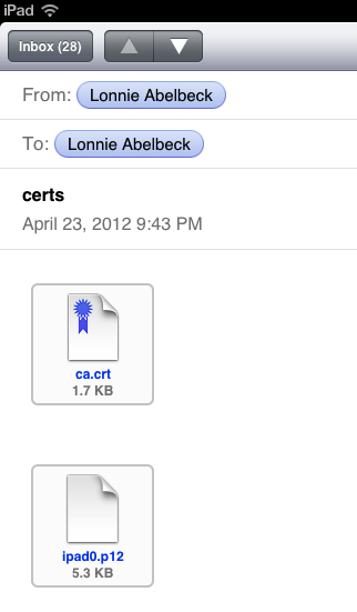 iOS Certifficates Email