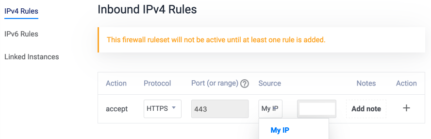 New Inbound IPv4 Rules
