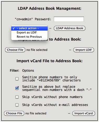 LDAP Address Book Management