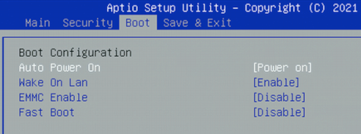 BIOS Boot Tab