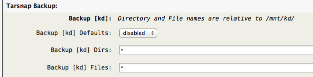 Tarsnap Backup kd All
