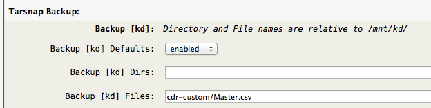 Tarsnap Backup kd Files