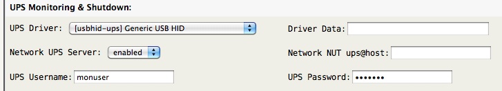 UPS Server Configuration